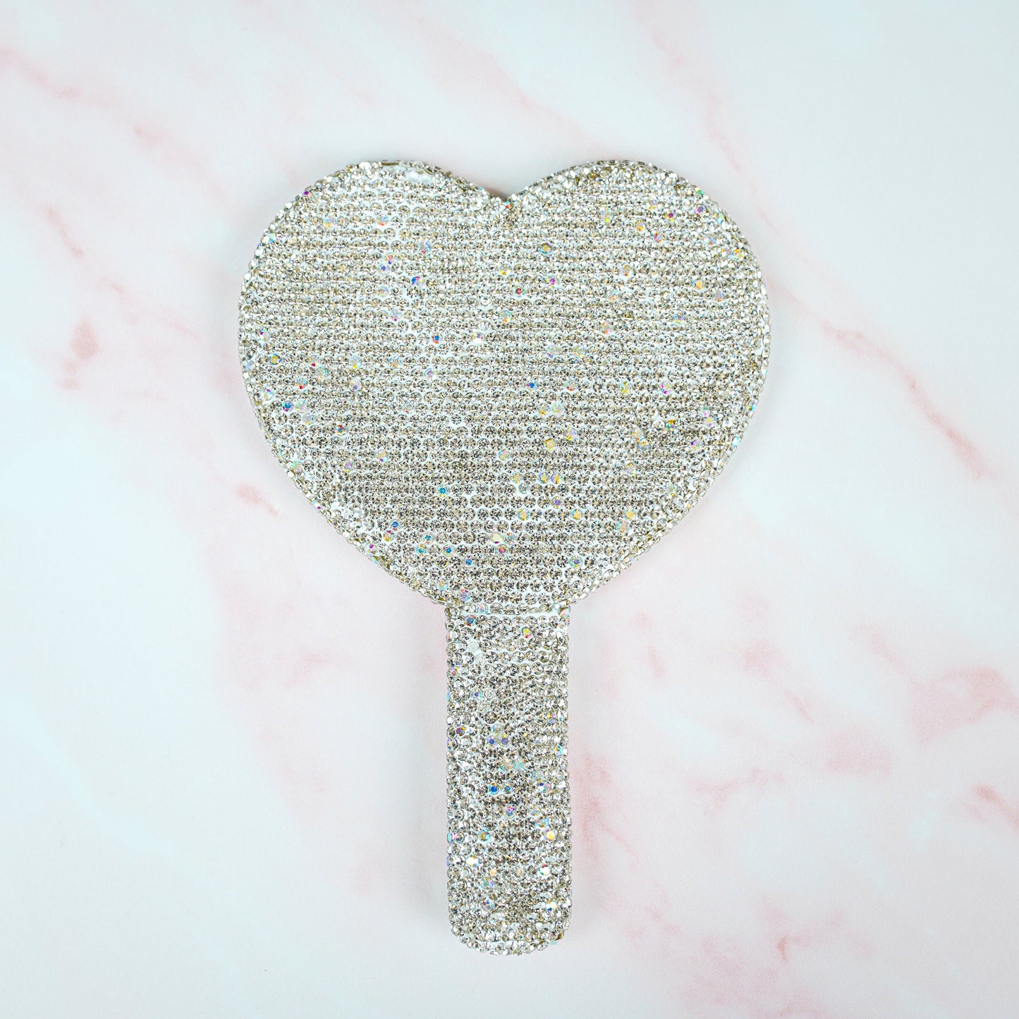 Heart Shape Diamonte Mirror