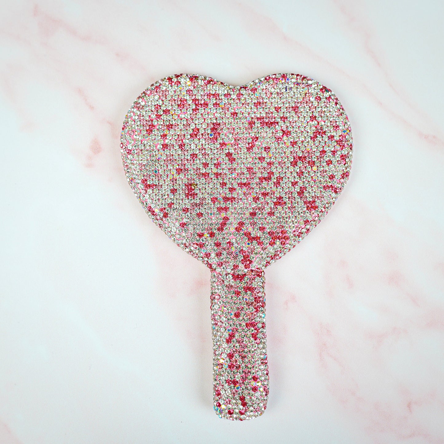 Heart Shape Diamonte Mirror
