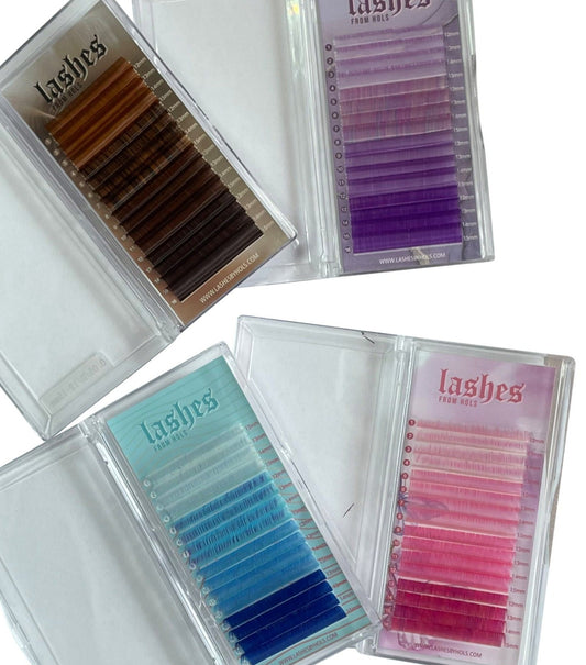 Ombre Coloured Lash Trays EASY FANNING