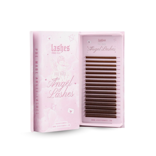 Brown pre made angel lash fans tray