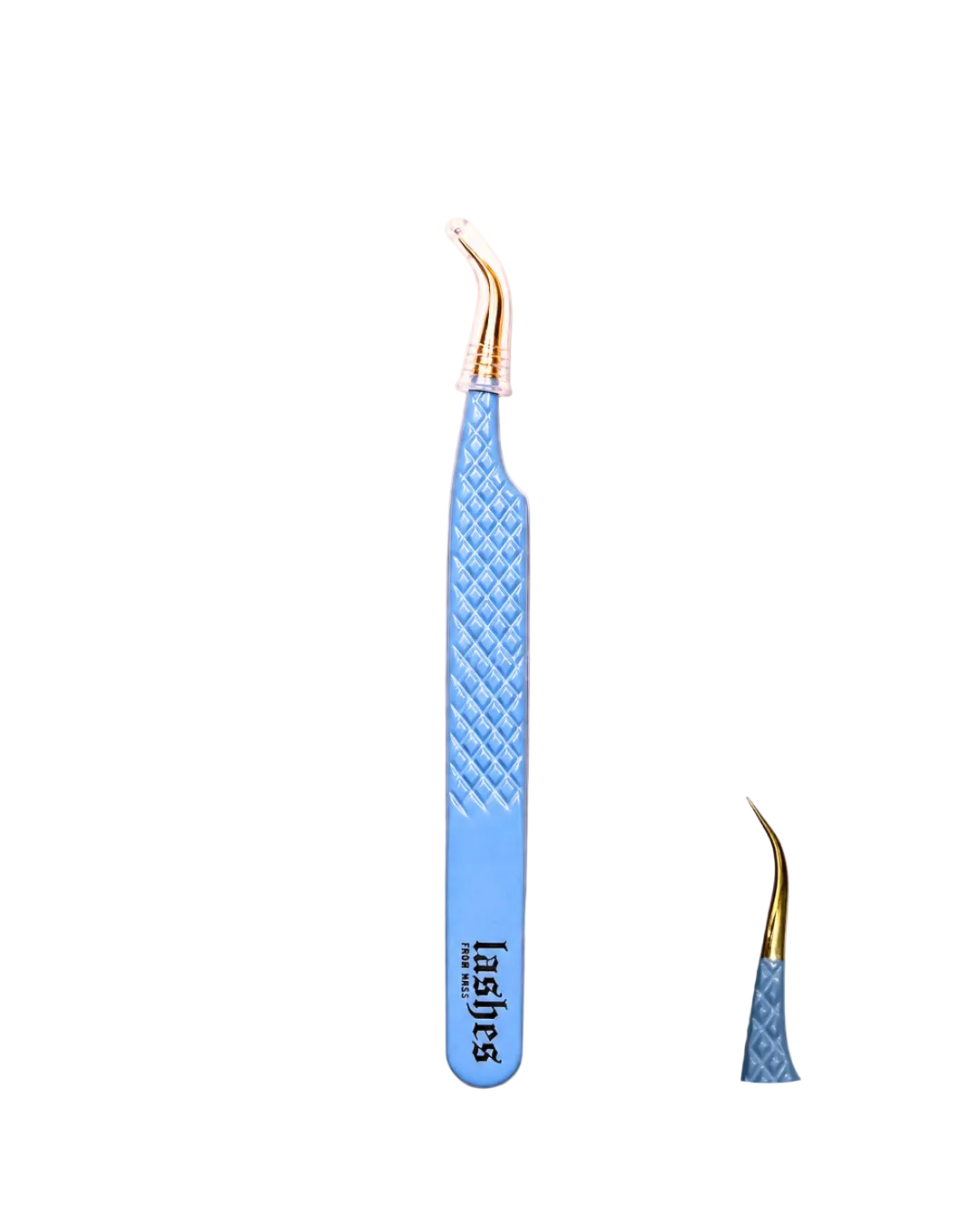 curved isolation tweezer blue