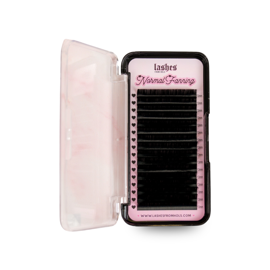 Normal Fanning lash tray, 0.05 D curl, super dark black