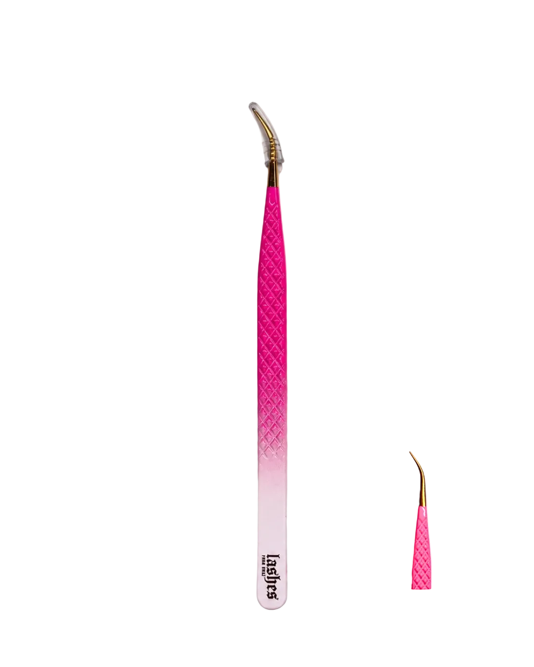  slim curved isolation tweezer pink ombre